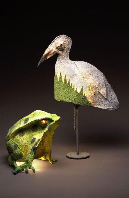 Frog and Bird Lamp