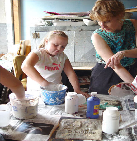 Barbara teaching student at workshop Barbara teaching student at workshop