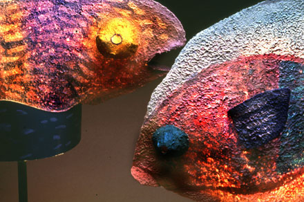 Close-Up Two Fish Lamps Close-up Two Fish Lamps