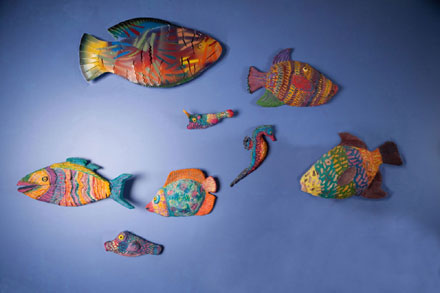 Fish Swimming on wall